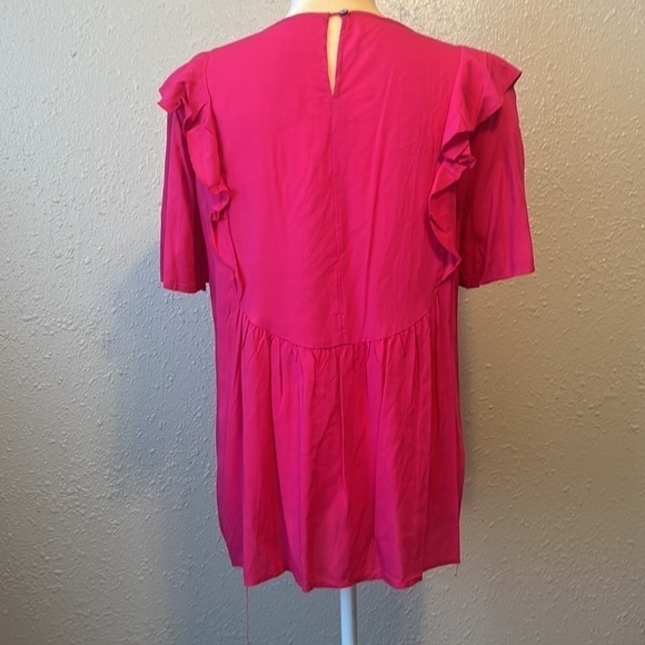 jodifl Hot Pink Lace Front Top Size S - Picture 3 of 7